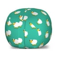thumbnail image 1 of Cartoon Storage Toy Bag Chair, Sheep Bedtime Theme Lamp Sleep Well Concept Pattern, Stuffed Animal Organizer Washable Bag, Large Size, Sea Green Orange White, by Ambesonne, 1 of 3