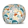 thumbnail image 1 of Cartoon Storage Toy Bag Chair, Summer Plants Hedgehog Forest Flowers Cherry Mushroom Strawberry Print, Stuffed Animal Organizer Washable Bag, Small Size, White and Multicolor, by Ambesonne, 1 of 3