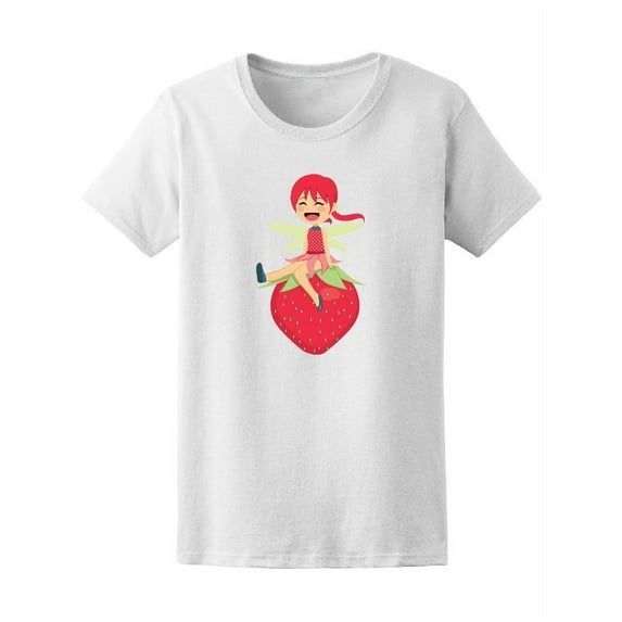 Cartoon Strawberry Fairy Women T-Shirt - Image by Shutterstock, Female XX-Large