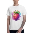 thumbnail image 1 of Cartoon Strawberry Men's T-Shirt Cotton 100% Summer Tops Fashion Casual Cartoon Strawberry Short Sleeves for Men Women Round Collar Top Tees, 1 of 6