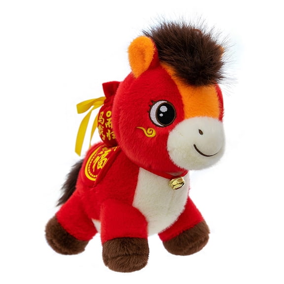 Cartoon Stuffed Animal Toy Lovely Horse Shape Cartoon Anime Figure Horse Mascots for Chinese New Year Children Gift