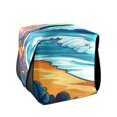 thumbnail image 1 of Cartoon Style Beach Tissue Box Cover Leather Square Rectangle Tissue Box Holder for Bathroom Living Room Desk Office Decor, 1 of 7
