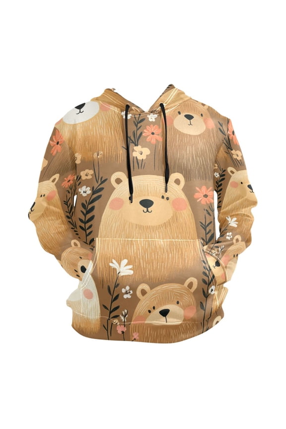 Cartoon Style Bears Men’s Hoodies Sweatshirt Fleece Jackets Long Sleeve Sweatshirts