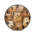 thumbnail image 1 of Cartoon Style Bears Round Acrylic Wall Clock Silent Battery Operated Home Decor for Living Room Bedroom, 1 of 7