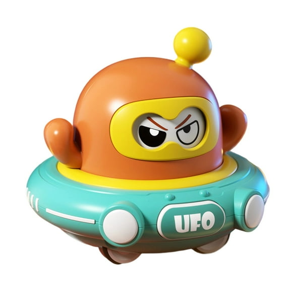 Cartoon-Style Double-Pull Back Space Saucer Toy, No Batteries Required Pull and Release for Instant Fun, Engaging Play for 6-36 Months Toddlers