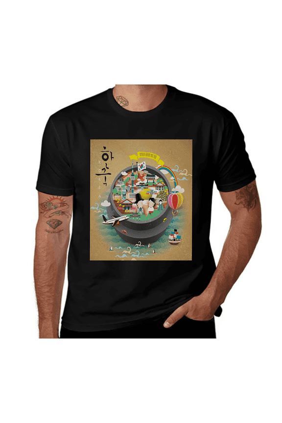 Cartoon Style Khimchi Pot-Korea-Multicolor Casual Streetwea Everyday Tshirt Comfortable Wear tee shirt
