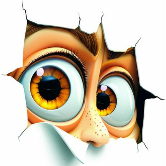 Cartoon Style Peeking Car Decal Fun and Unique Anime Vinyl Decal Featuring eyes Looking Outside from Inside the Car Waterproof, Fade-Resistant, Doors, Bumpers, and Trunks