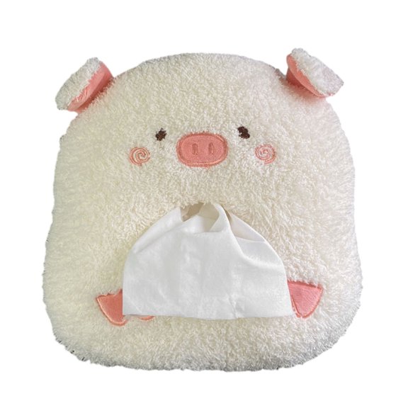 Cartoon Styles Soft Car Tissue Box Container Holder With Extra Storage Pockets For Key Phones Vehicle Motorhome Organiza