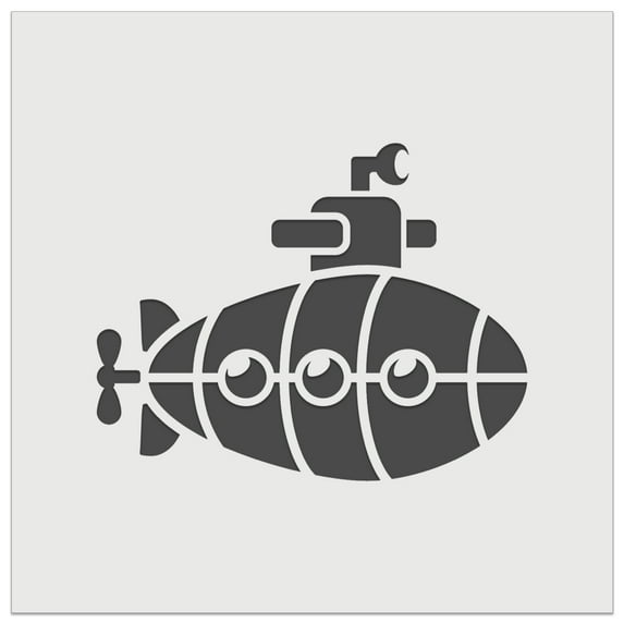 Cartoon Submarine Boat Aquatic Underwater Vehicle with Periscope and Propeller DIY Cookie Wall Craft Stencil - 5.5 Inch