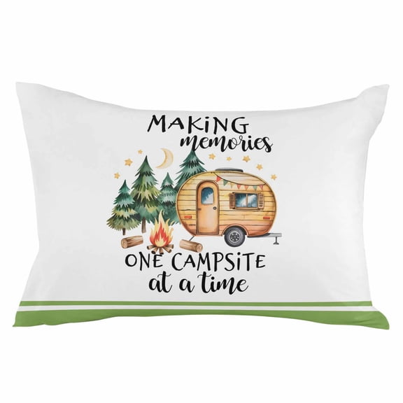 Cartoon Summer Throw Pillow Cover 20 x 26 Inch Decorative Pillow Cover Funny Forest Trees House Star Moon Lumbar Pillowcase Seasonal Rectangle Cushion Case for Couch Sofa Bed Living Room