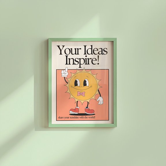 Cartoon Sun Art Print Bright Positive Classroom Decor