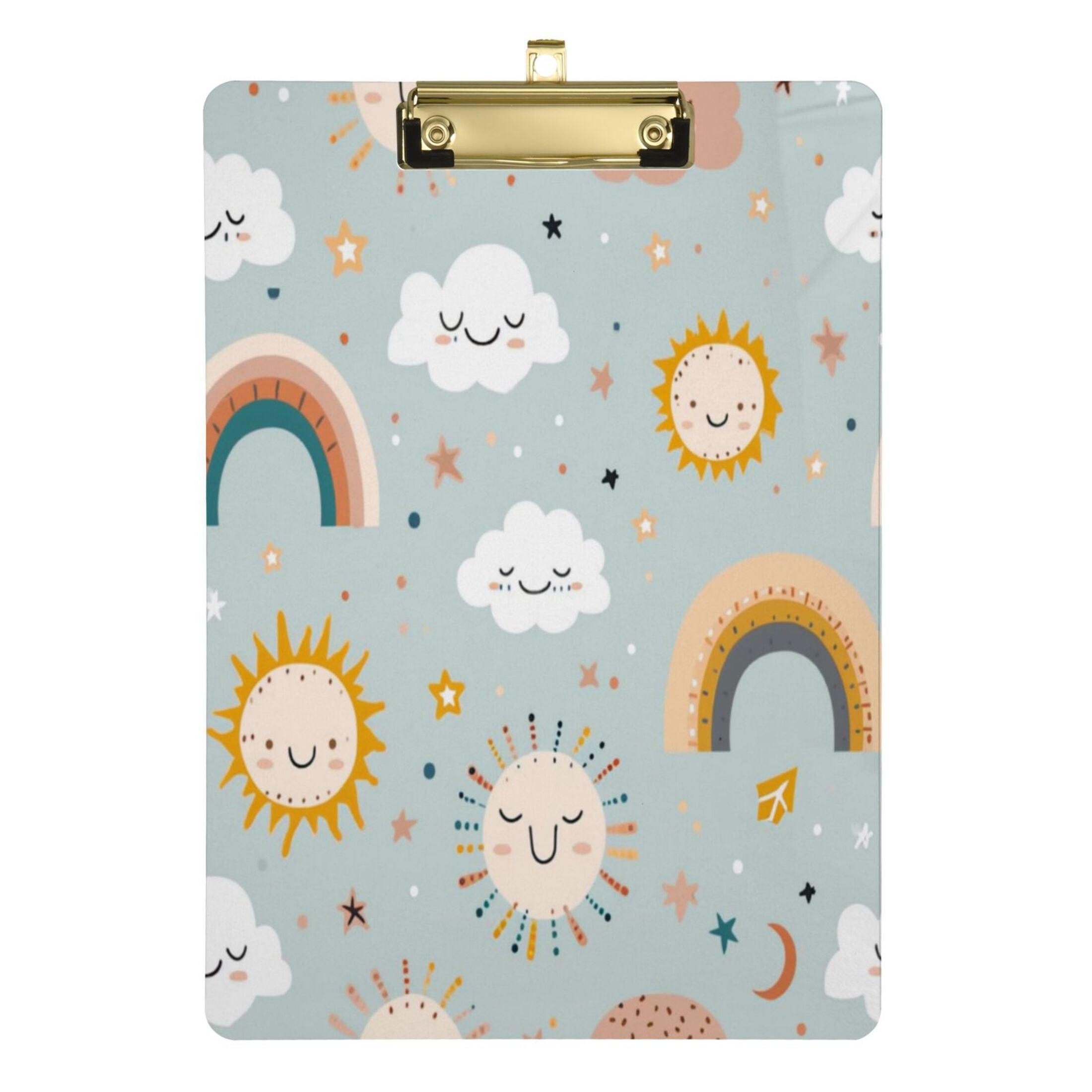 Cartoon Sun and Rainbow Acrylic Clipboards A4 Standard Letter Size ...