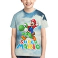 thumbnail image 1 of Cartoon Super Mario Teen T Shirts Unisex Crewneck Short Sleeve T-Shirt Tees Top For Boys Girls Youth Kids Medium, 1 of 7