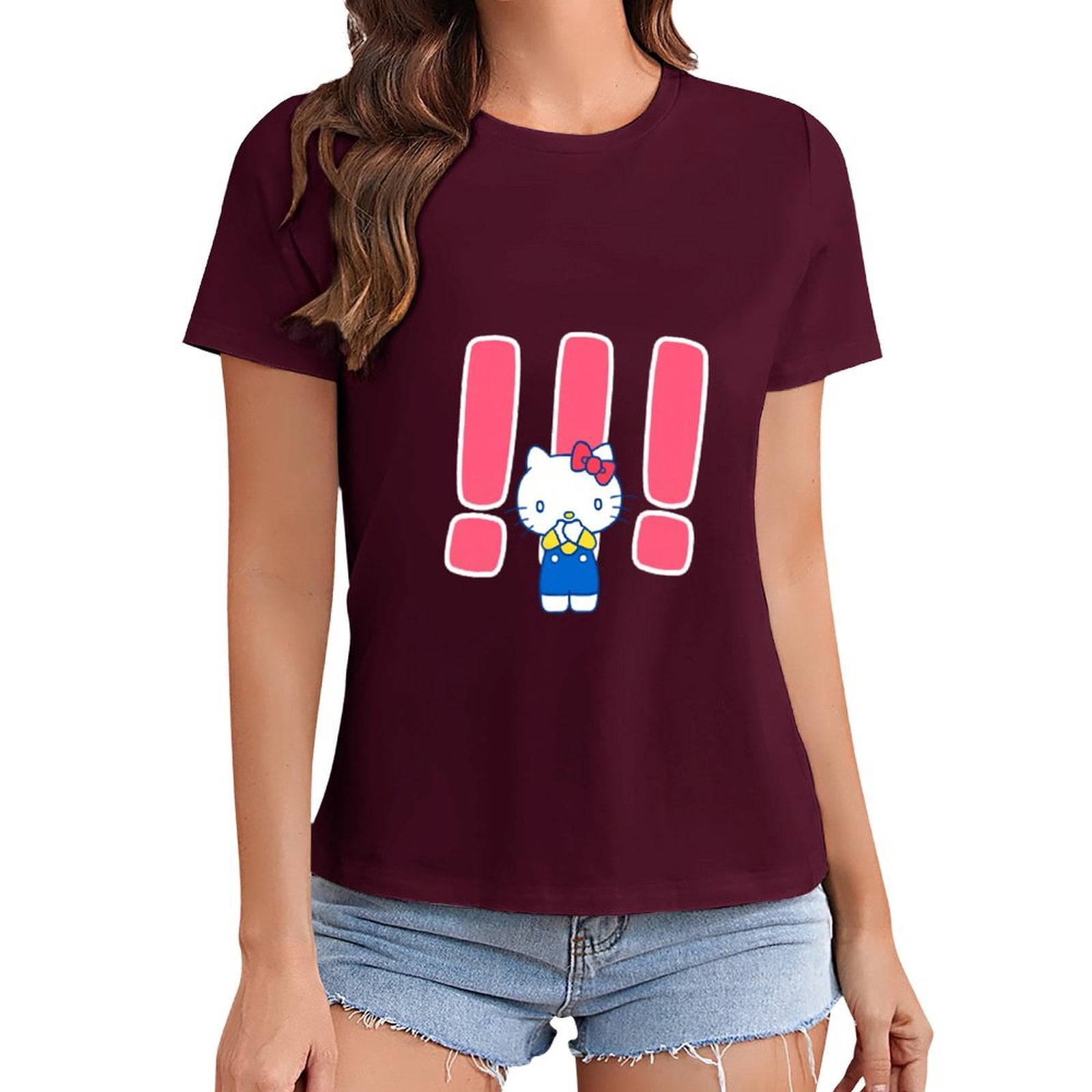 Cartoon T-Shirt Hello Kitty Shirt Cute Meme Girl‘s Gift Tee Shirt for ...