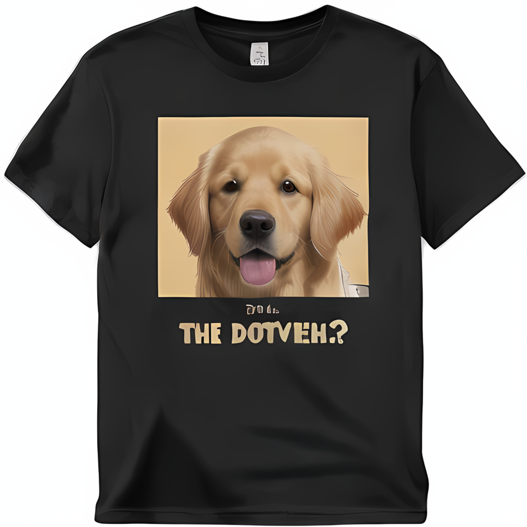 Cartoon T-Shirt with 'THE DO' Text and Cute Dog Design Smiling with ...