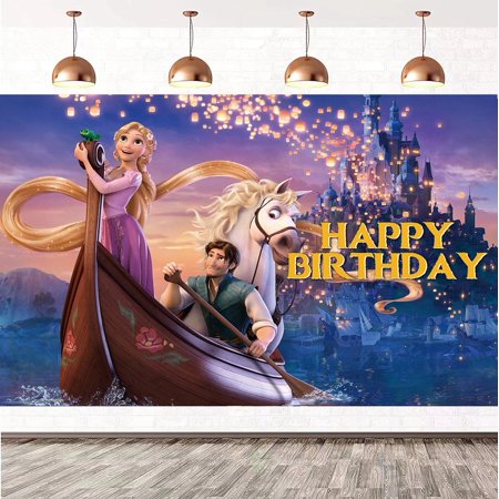 Cute Fairy Tale Princess Birthday Backdrop, Reusable Photo Background Banner for Party Decor 35''×30''