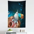 thumbnail image 1 of Cartoon Tapestry, Spacecraft Planets Outer Space Theme Rocket Stars Galaxy Cosmic Illustration, Fabric Wall Hanging Decor for Bedroom Living Room Dorm, 5 Sizes, Multicolor, by Ambesonne, 1 of 1