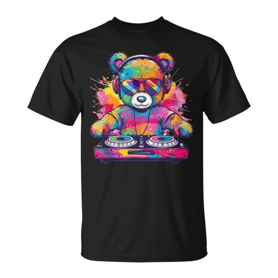 Cartoon Teddy Dj TShirt - Walmart.com