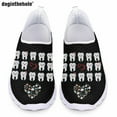 Cartoon Teeth Print Casual Flat Shoes for Women Summer Lightweight