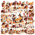 thumbnail image 1 of Cartoon Thanksgiving Stickers, Waterproof Turkey Sticker for Water Bottle Laptop Phone Cases Planner Skateboard Luggage Helmet Party Favor Decor, Ideal for Adults Teens Teacher Rewards, 1 of 8