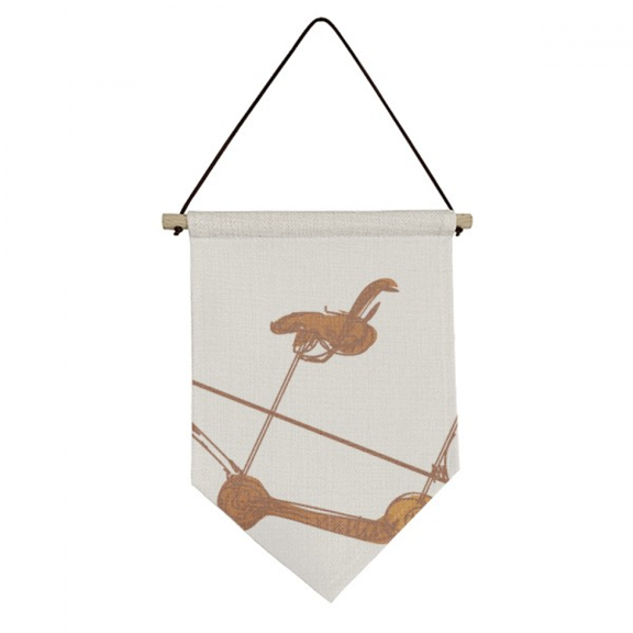 Cartoon Three-seat Bicycle Britain Culture Canvas Flag Hanging Wall Art Decor Banner