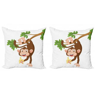 Monkeys Clothing Lovers Zoo Animal Wildlife Gorilla Throw Pillow, 16x16,  Multicolor
