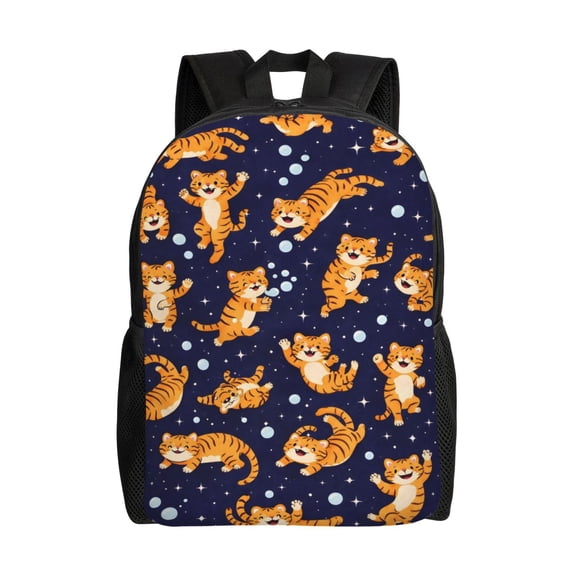 Cartoon Tiger Backpack Large Capacity Laptop Bag for Men and Women