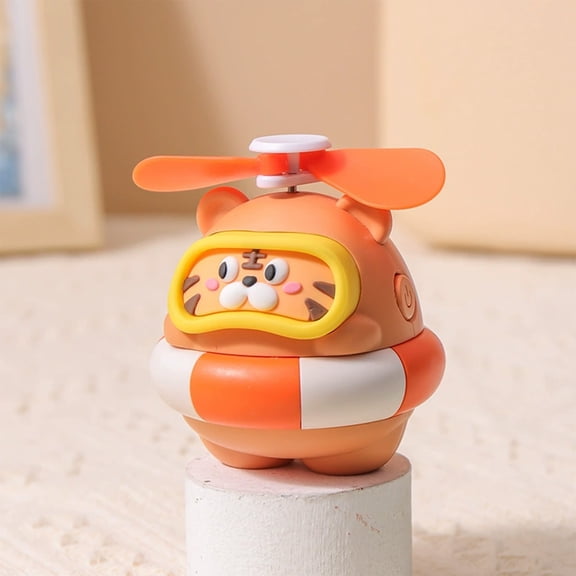 Cartoon Tiger-Shaped Handheld Fan, Cute Rotating Propeller Mini Fan, USB Rechargeable Personal Cooling Fan, Compact & Lightweight, Portable Fan for Outdoor, Travel, Camping and Daily Use