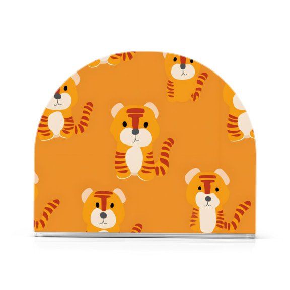 Cartoon Tigers Napkin Holder Acrylic Napkin Dispenser Clear Modern Tabletop for Kitchen Counter 2 Pack