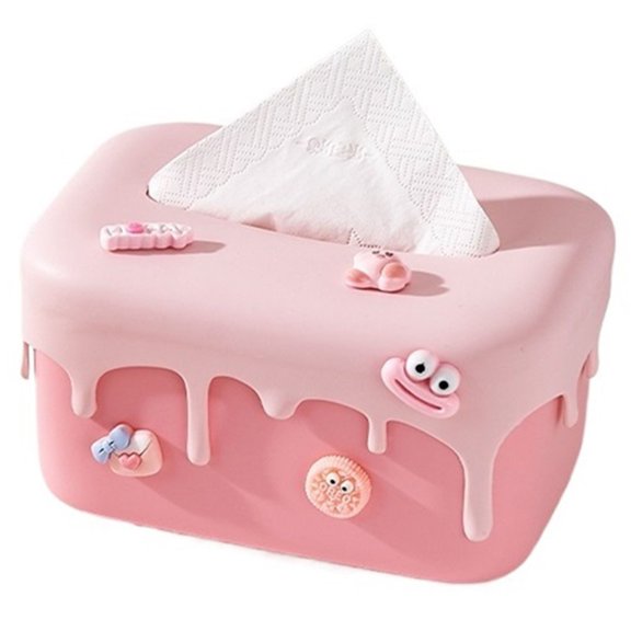 Cartoon Tissue Box Holder, Cute Rectangle Tissue Boxes for Living Room/Kitchen/Bedroom