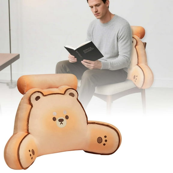 Cartoon Toast Lumbar Pillow Cute Animal Theme Plush Back Cushion Reading Pillow with Headrest Armrest for Bed Sofa Office Chair Car Seat Long Sitting