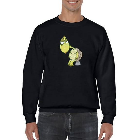 Cartoon Tortoise Bored Art Sweatshirt Men -Image by Shutterstock, Male 3X-Large