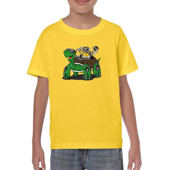 Cartoon Tortoise Dj Bug T-Shirt Juniors -Image by Shutterstock,  x-Large