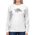 thumbnail image 1 of Cartoon Tortoise Lineart Sweatshirt Women -Image by Shutterstock, Female Medium, 1 of 4