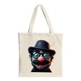 thumbnail image 1 of Cartoon Tote Bag with Cheerful Man in Black Hat & Glasses Red Nose - Perfect for Shopping Travel & Parties, 1 of 4