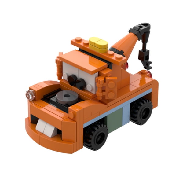 Cartoon Tow Truck Building Block Model, Small Particle Assembly Vehicle Building Toy