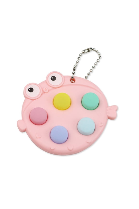 Cartoon Toy Fish Shape Bubble Pressing Toy Keychain Holding Sensory Toy Pressure Release Toy Mini Gadget Funny Gift