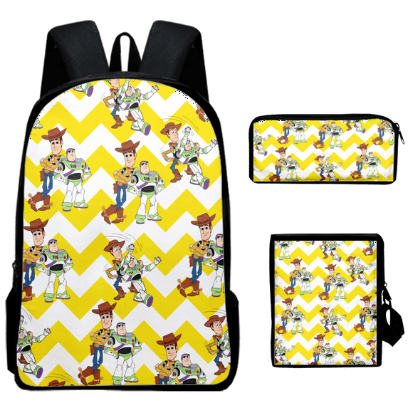 Cartoon Toy Story Backpack Unique Bookbag with Lunch Bag and Pencil Bag for Girls-Boys Middle-School Elementary Bookbags#01