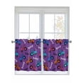 thumbnail image 1 of Cartoon Tractor 2 Panel Kitchen Curtains for Small Windows, Cute Beep Car Digger Shovel Truck Purple Bathroom Tier Curtain, Short Window Treatment for Bedroom/Living Room 55"x36", 1 of 6