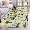 thumbnail image 1 of Cartoon Tractor Area Rugs 3'x5', Washable Small Throw Rugs for Living Room Bedroom, Cute Green Digger Shovel Truck Rustic Indoor Outdoor Rug Non-Slip Low Pile Carpet Runner Reversible Floor Mats, 1 of 8