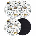 thumbnail image 1 of Cartoon Tractor Coasters Set of 4, Absorbent Coasters for Drinks, Cute Grey Digger Shovel Truck Coaster for Desk Coffee Table Protection, Home Decor House Warming Gifts 4", 1 of 8