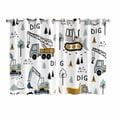 thumbnail image 1 of Cartoon Tractor Kitchen Curtains Window Panels, Cute Grey Digger Shovel Truck Insulated Window Treatment Curtain, Grommet Curtains for Bedroom/Living Room/Bathroom, 2 Piece 52"Wx63"L, 1 of 8