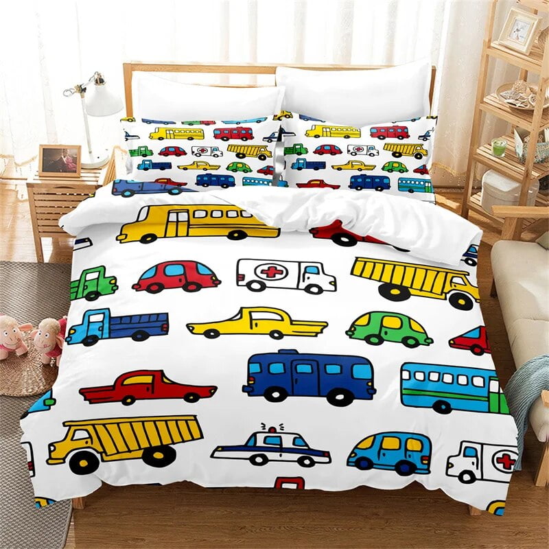 Cartoon Tractor，car Duvet Cover Set Lovely Quilt Cover Bed Linen ...