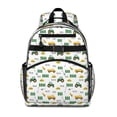 thumbnail image 1 of Cartoon Tractors Hats White Pattern Backpack for School,Cute School Bag,Schoolbag with Adjustable Shoulder Straps & Padded Back,15.25"x11.5"x5.25", 1 of 5