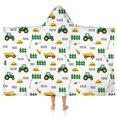 thumbnail image 1 of Cartoon Tractors Hats White Pattern Hooded Bath Towel，50"x30" for Ages 3 To 12 Kids, Quick Dry Lightweight Soft Microfiber Hood Beach Towel Cover Up for Kids, 1 of 7