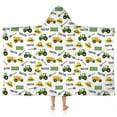 thumbnail image 1 of Cartoon Tractors Hats White Pattern Hooded Bath Towel，50"x30" for Ages 3 To 12 Kids, Quick Dry Lightweight Soft Microfiber Hood Beach Towel Cover Up for Kids, 1 of 7