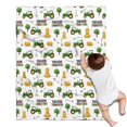 thumbnail image 1 of Cartoon Tractors Hay Bales White Pattern Blanket,Comfortable Soft Flannel Throw Blanket,All Season,Warm Lightweight Blankets for Sofa Bed Couch Living Room Chair,30"x40", 1 of 4