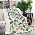 thumbnail image 1 of Cartoon Tractors Hay Bales White Pattern Blanket,Comfortable Soft Lamb Wool Throw Blanket,All Season,Warm Lightweight Blankets for Sofa Bed Couch Living Room Chair,40"x50", 1 of 4