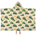 thumbnail image 1 of Cartoon Tractors Pumpkins Beige Pattern Hooded Bath Towel，60"x35" for Ages 3 To 12 Kids, Quick Dry Lightweight Soft Microfiber Hood Beach Towel Cover Up for Kids, 1 of 7