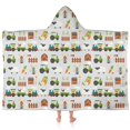 thumbnail image 1 of Cartoon Tractors Windmills Light Gray Pattern Hooded Bath Towel，60"x35" for Ages 3 To 12 Kids, Quick Dry Lightweight Soft Microfiber Hood Beach Towel Cover Up for Kids, 1 of 7